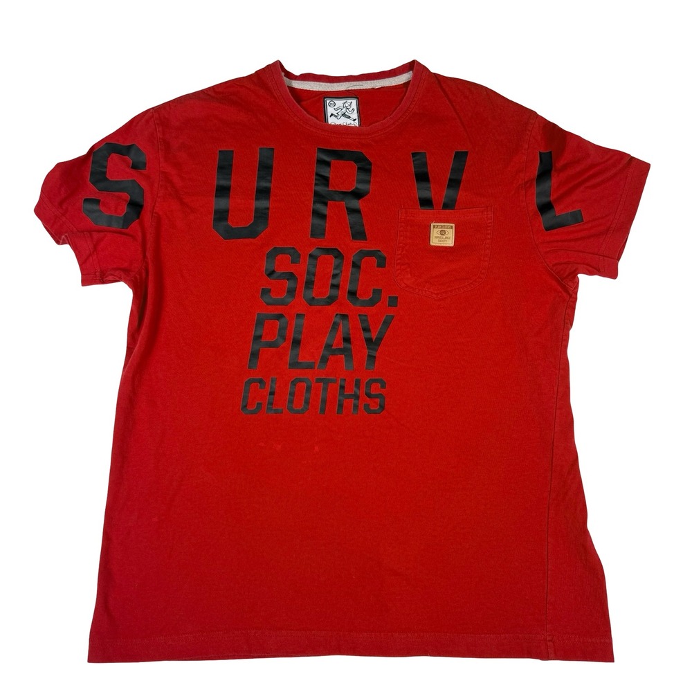 Play Cloths Our Gang Mens 2XL T-Shirt Short Sleeve Red Graphic SURVL‎ SOC. PLAY